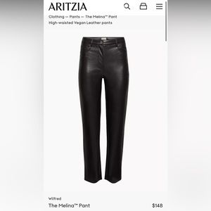 Aritzia Melina “vegan leather” pants size 0 black